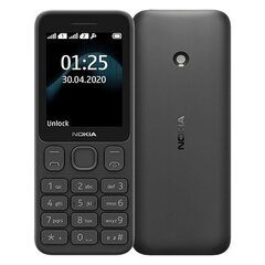 Nokia 125 (TA-1253), Dual Sim, Black hind ja info | Telefonid | hansapost.ee