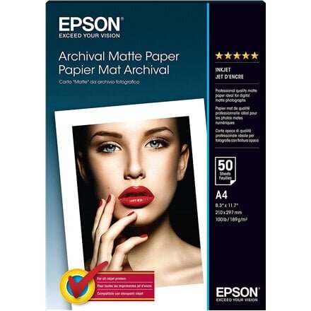 Paber Epson Archival Matte Paber A4, 50 lehte hind ja info | Kirjatarvikud | hansapost.ee