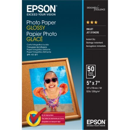 Läikiv fotopaber Epson 50 lk, 13 x 18 cm, 200 g/m² hind ja info | Kirjatarvikud | hansapost.ee