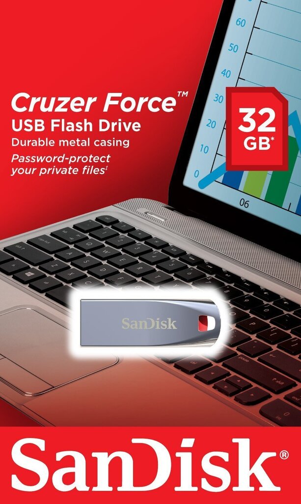 Mälupulk Sandisk Cruzer Force 32GB, USB 2.0 цена и информация | Mälupulgad | hansapost.ee