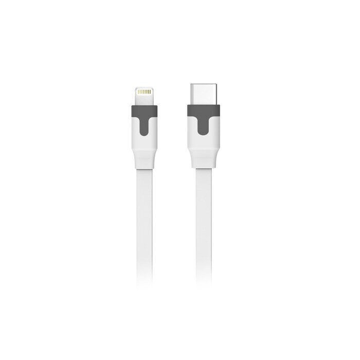 Type-C Cable Lightning 1m 3A By Muvit White hind ja info | Mobiiltelefonide kaablid | hansapost.ee