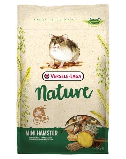 Versele Laga miniatuursete hamstrite täistoit Mini Hamster Nature, 0,4 kg hind ja info | Toit väikeloomadele | hansapost.ee