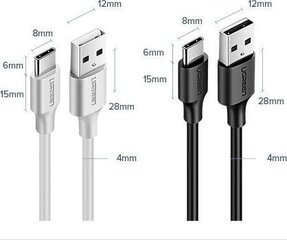 Кабель Ugreen USB - USB Type C 3A 3 м, черный (60826) цена и информация | Borofone 43757-uniw | hansapost.ee