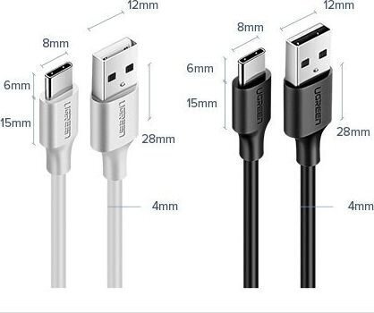 Ugreen USB – C-tüüpi USB-kaabel 3A 3m must (60826) hind ja info | Mobiiltelefonide kaablid | hansapost.ee