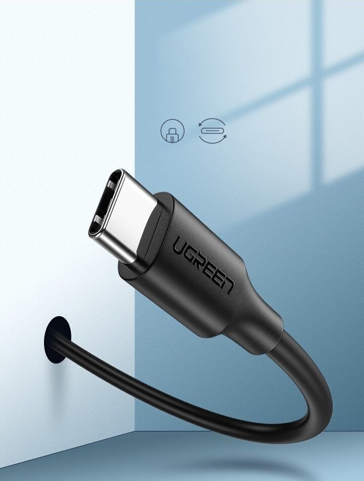 Ugreen USB – C-tüüpi USB-kaabel 3A 3m must (60826) hind ja info | Mobiiltelefonide kaablid | hansapost.ee