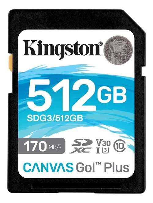 Mälupulk KINGSTON 512GB SDXC Canvas Go Plus 170R цена и информация | Mälukaardid mobiiltelefonidele | hansapost.ee