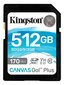 Mälupulk KINGSTON 512GB SDXC Canvas Go Plus 170R hind ja info | Mälukaardid mobiiltelefonidele | hansapost.ee