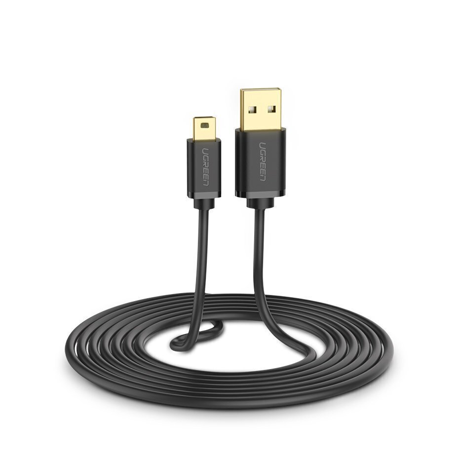Ugreen USB – mini-USB-kaabel 480 Mbps 1,5 m must (US132 10385) цена и информация | Mobiiltelefonide kaablid | hansapost.ee