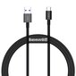 Baseus Superior USB - USB Typ C fast charging data cable 66 W (11 V / 6 A) Huawei SuperCharge SCP 1 m black (CATYS-01) hind ja info | Mobiiltelefonide kaablid | hansapost.ee