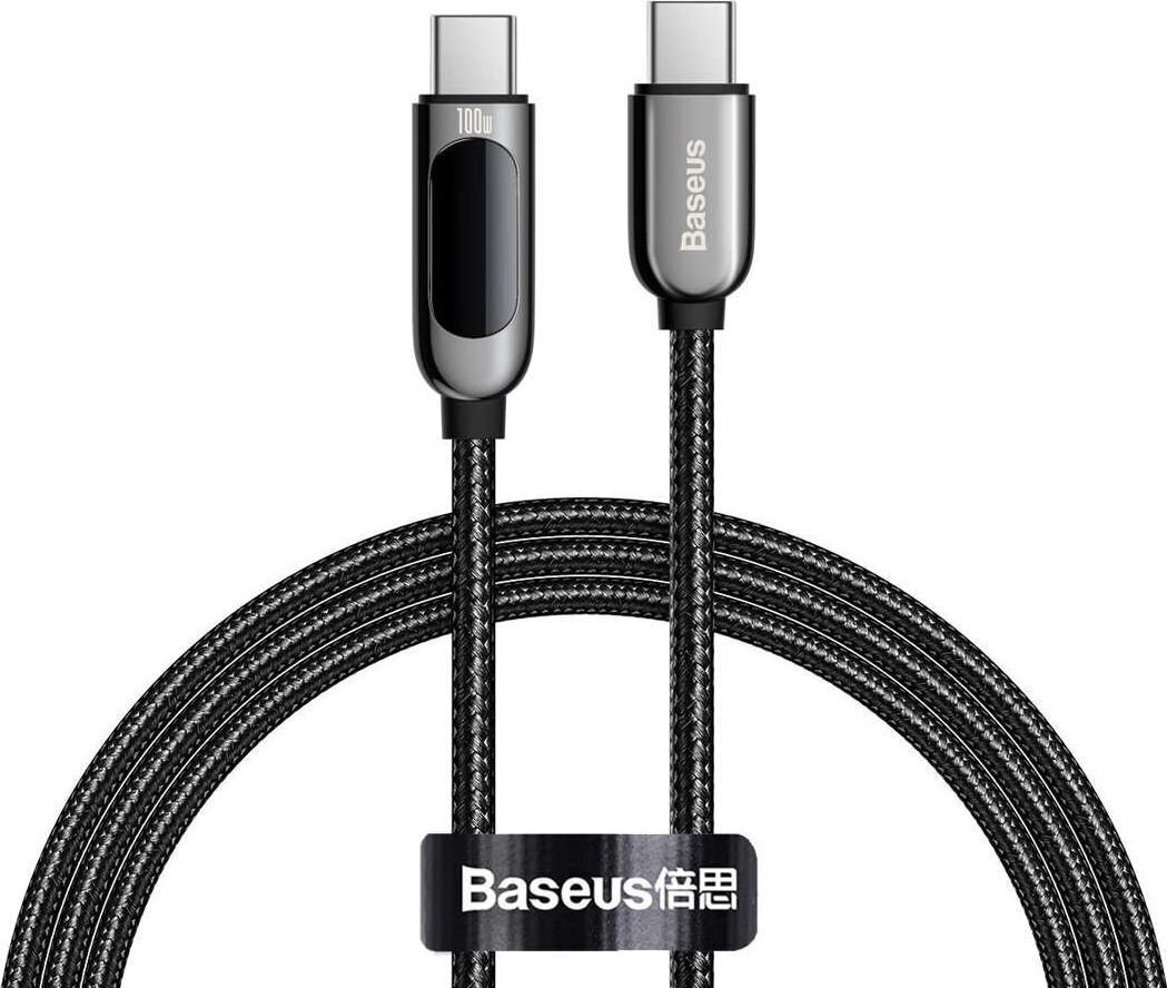 Baseus Display Cable USB-C to Type-C 100W 1m (black) hind ja info | Mobiiltelefonide kaablid | hansapost.ee