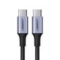 Laadimis- ja infoedastuskaabel Ugreen USB Type C - USB Type C 100W 3m, hall цена и информация | Mobiiltelefonide kaablid | hansapost.ee