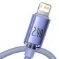Baseus Crystal USB-kaabel Lightningiga, 2,4A, 1,2m (lilla) hind ja info | Mobiiltelefonide kaablid | hansapost.ee