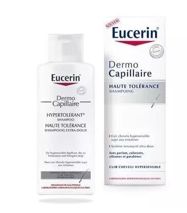 Šampoon tundlikule peanahale Eucerin DermoCapillaire Hypertolerant 250 ml цена и информация | Šampoonid | hansapost.ee