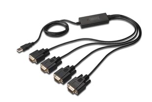 Адаптер USB2.0 на 4xRS232 (DB9), 1,5 м DA-70159 цена и информация | Аксессуары для Smart TV | hansapost.ee