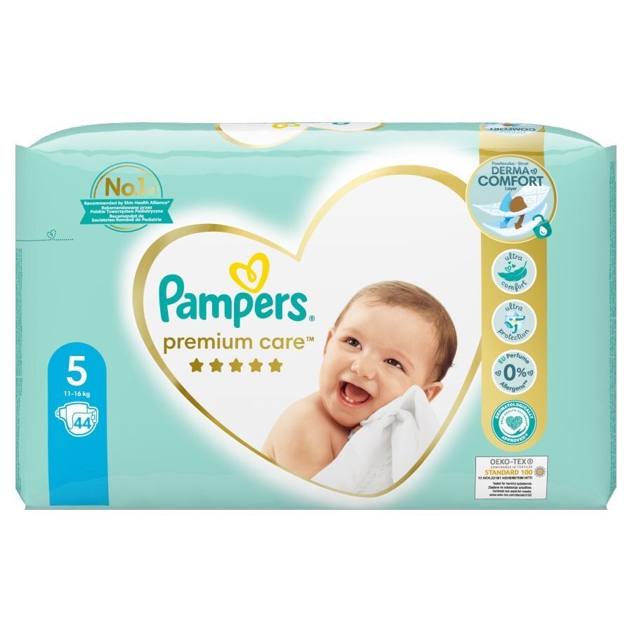 Mähkmed Pampers Premium Care 5 suurus, 11-16 kg, 44 tk hind ja info | Mähkmed, riidest mähkmed | hansapost.ee