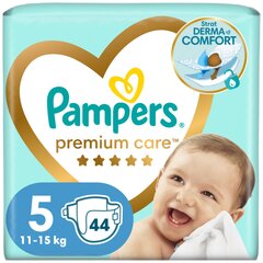 Подгузники PAMPERS Premium Care 5 размер, 44 шт. цена и информация | Пеленки | hansapost.ee