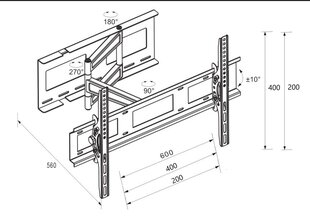 Libox Londyn LB-400 32-65' цена и информация | Кронштейны и крепления для телевизоров | hansapost.ee
