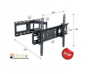 Libox Londyn LB-400 32-65' цена и информация | Кронштейны и крепления для телевизоров | hansapost.ee