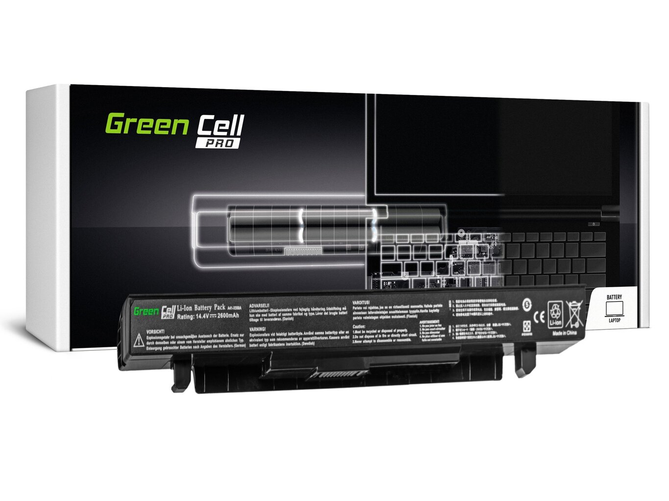 Green Cell PRO Laptop Battery A41-X550A for A450 A550 R510 R510CA X550 X550CA X550CC X550VC 2600mAh цена и информация | Sülearvuti akud | hansapost.ee