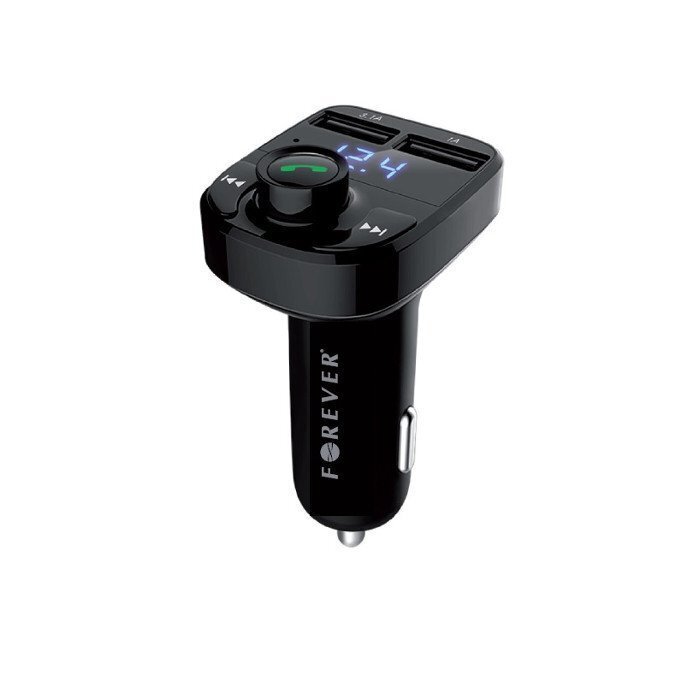 FM-saatja laadijaga Forever TR-330 bluetooth 4.0, USB 12 / 24V | 3.1A + 1A, must hind ja info | FM trasmitterid ja modulaatorid | hansapost.ee