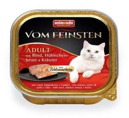 Консервы для кошек Animonda Vom Feinsten Schlemmerkern с говядиной, куриной грудкой и зеленью, 100 г цена и информация | Кошачьи консервы | hansapost.ee