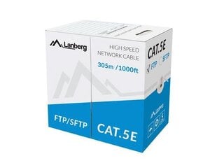 Kaabel Lanberg Cat5e, 305 m hind ja info | Juhtmed ja kaablid | hansapost.ee