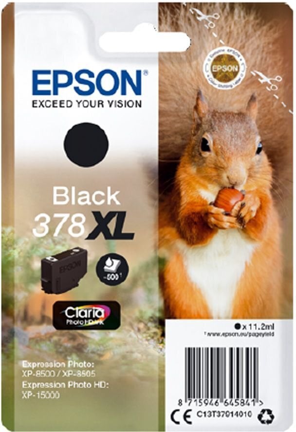 Tindikassett Epson 378XL 11,2 ml, must hind ja info | Tindiprinteri kassetid | hansapost.ee