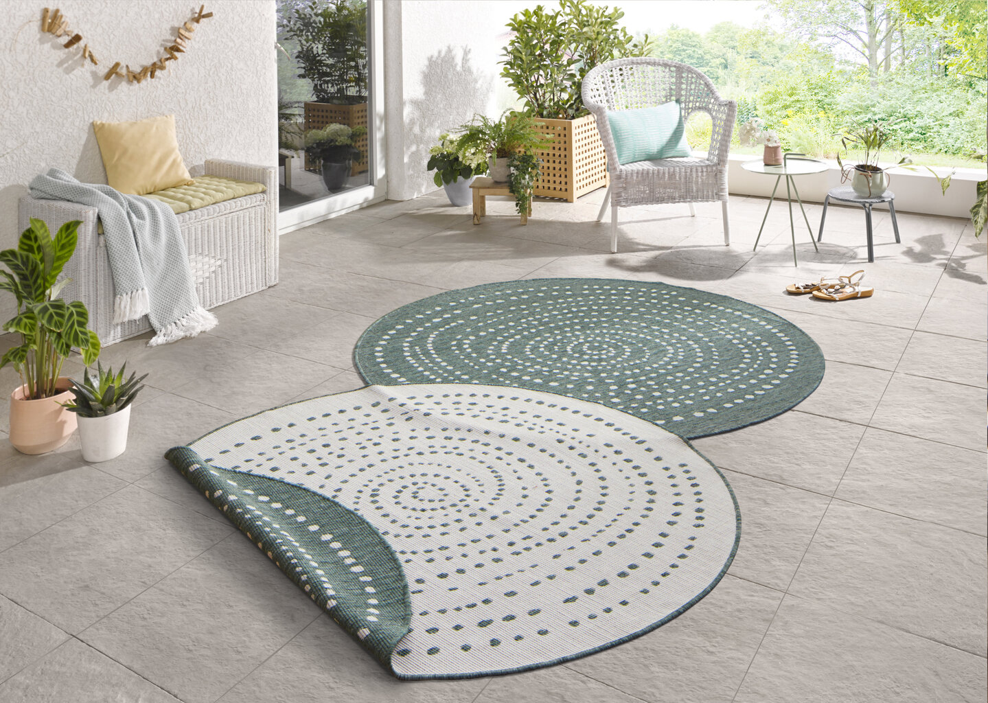 Vaip NORTHRUGS Twin Bali Green Cream, 140x140 cm цена и информация | Vaibad | hansapost.ee