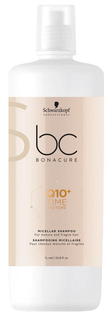 Schwarzkopf BC Bonacure Q10+ Time Restore šampoon, 1000 ml hind ja info | Šampoonid | hansapost.ee