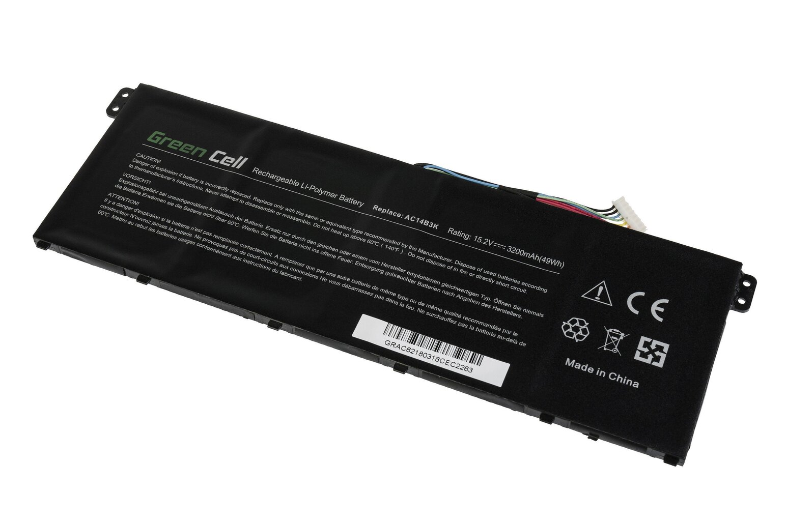 Sülearvuti aku Green Cell Laptop Battery for Acer Aspire 5 A515 A517 E15 ES1-512 ES1-533 R5-571T V3-372 Nitro 5 AN515-51 hind ja info | Sülearvuti akud | hansapost.ee