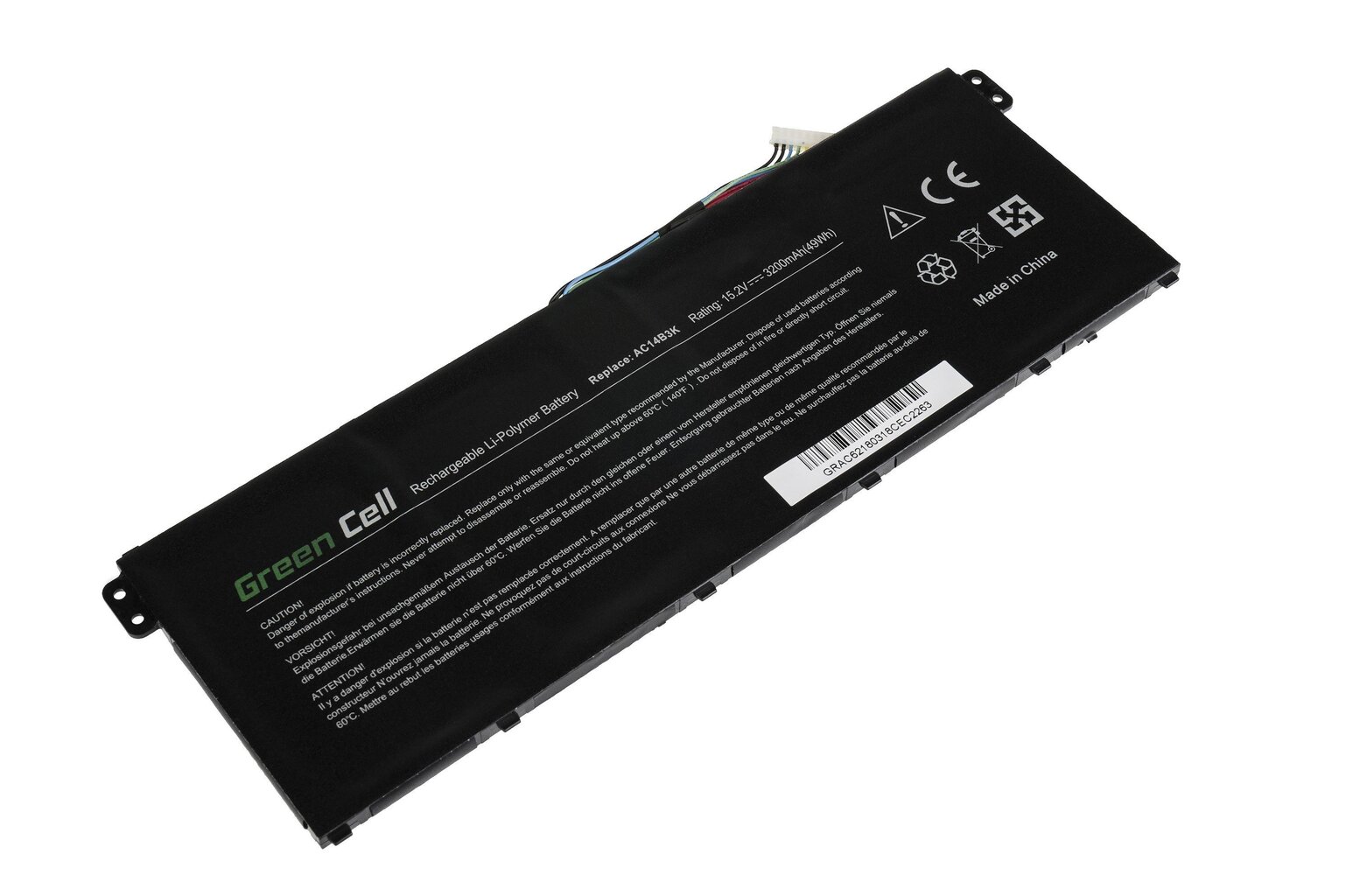 Sülearvuti aku Green Cell Laptop Battery for Acer Aspire 5 A515 A517 E15 ES1-512 ES1-533 R5-571T V3-372 Nitro 5 AN515-51 цена и информация | Sülearvuti akud | hansapost.ee
