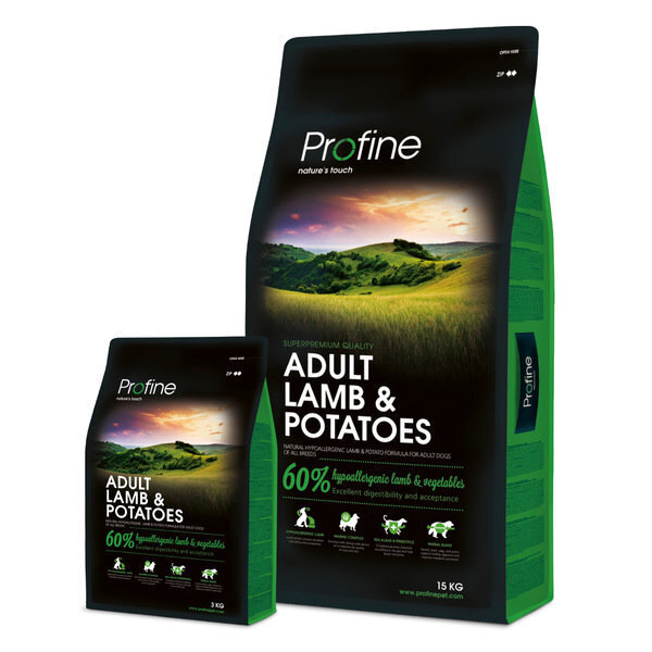 Profine Adult Lamb & Potatoes koeratoit 15 kg hind ja info | Koerte kuivtoit ja krõbinad | hansapost.ee