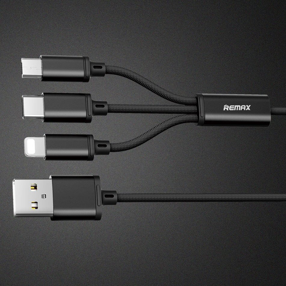 USB kaabel Remax RC-131th 3in1 microUSB-Lightning-Type-C 2.8A sinine 1.15m цена и информация | Mobiiltelefonide kaablid | hansapost.ee