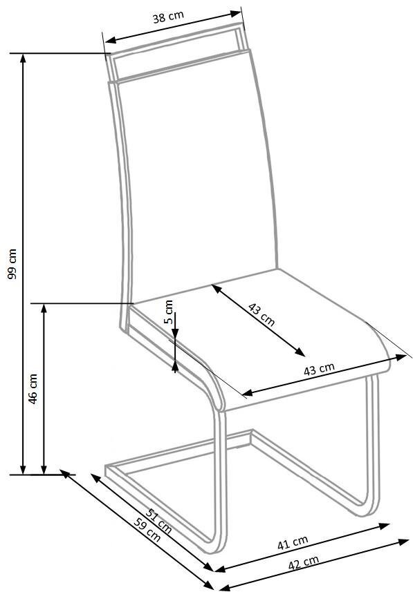 4 tooli komplekt K348, hall цена и информация | Köögitoolid, söögitoolid | hansapost.ee