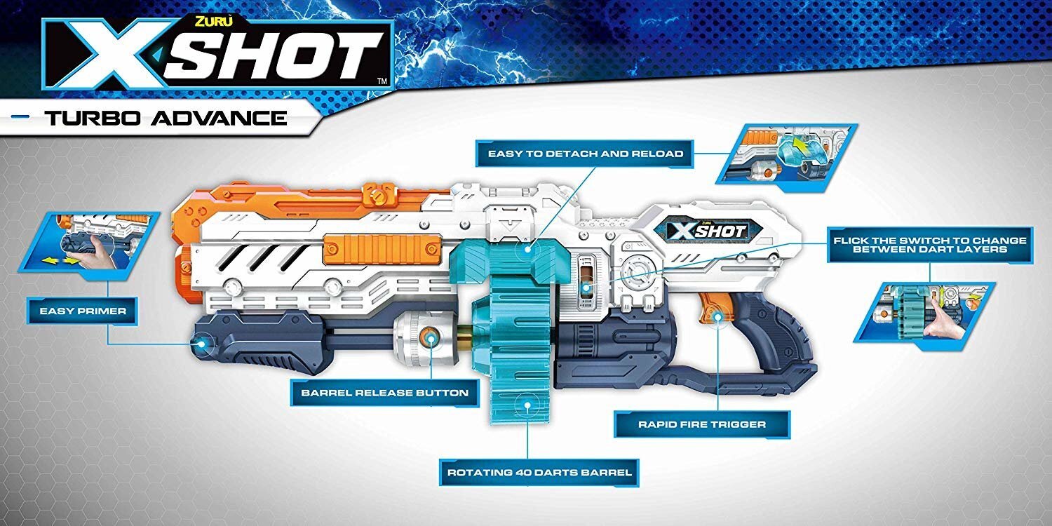 Mängupüstol Xshot Turbo Advance, 36136 цена и информация | Mänguasjad poistele | hansapost.ee