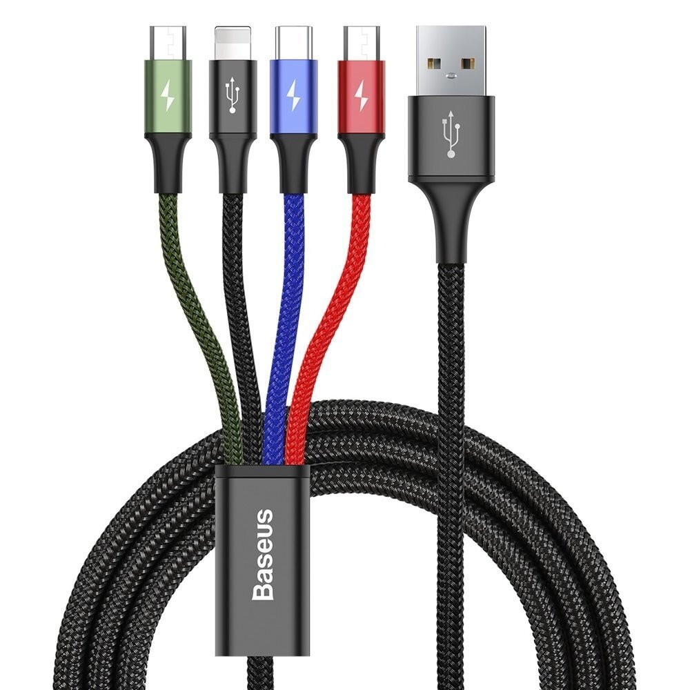 USB nailonist punutud kaabel 3,5A 1,2m, must цена и информация | Mobiiltelefonide kaablid | hansapost.ee