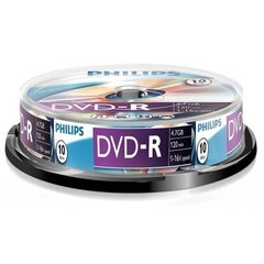 Компакт-диск Philips DVD-R 4.7GB CAKE BOX, 10 шт. цена и информация | Виниловые пластинки, CD, DVD | hansapost.ee