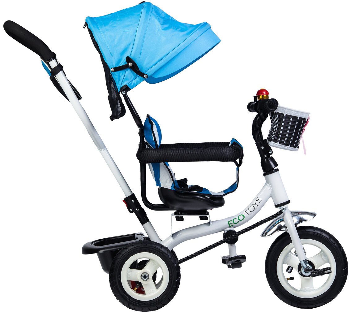 Lükatav kolmerattaline EcoToys, sinine/valge hind ja info | Kolmerattalised jalgrattad lastele | hansapost.ee