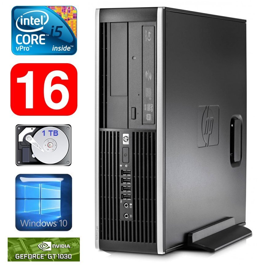 HP 8100 Elite SFF i5-650 16GB 1TB GT1030 2GB DVD WIN10 цена и информация | Lauaarvutid | hansapost.ee