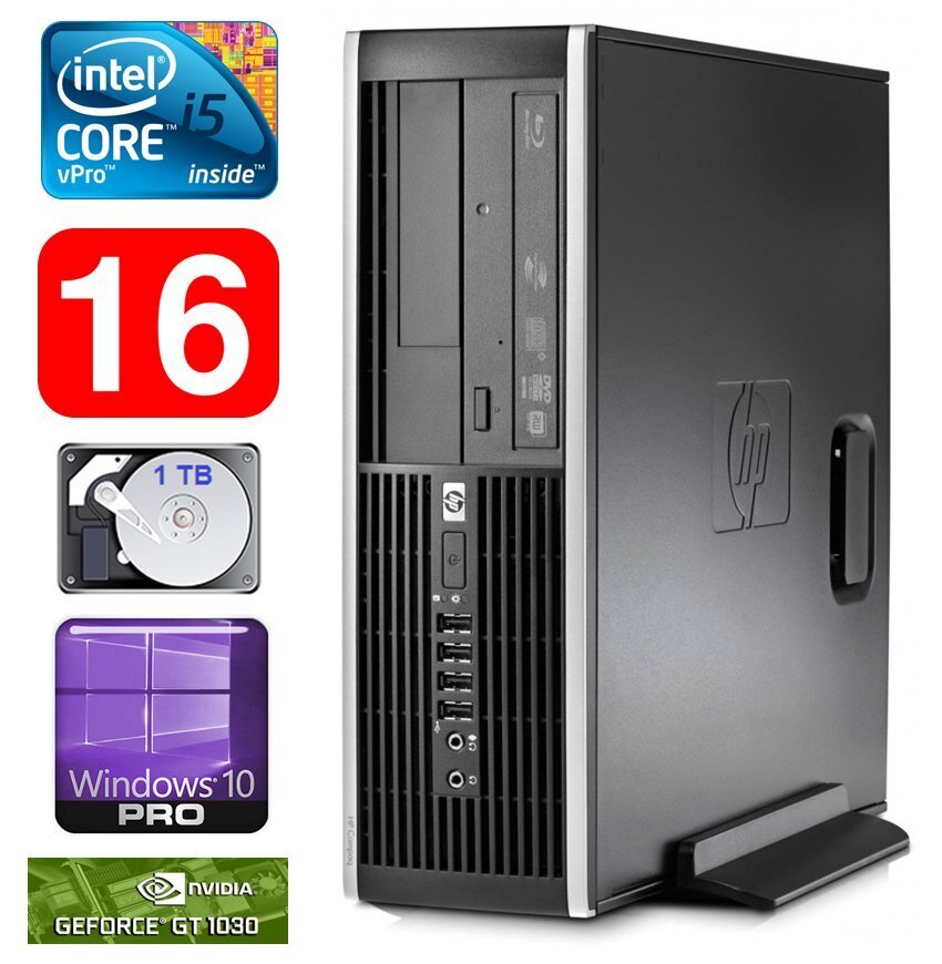 HP 8100 Elite SFF i5-650 16GB 1TB GT1030 2GB DVD WIN10Pro цена и информация | Lauaarvutid | hansapost.ee