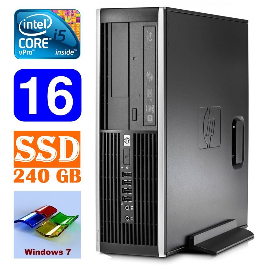 HP 8100 Elite SFF i5-650 16GB 240SSD DVD WIN7Pro цена и информация | Lauaarvutid | hansapost.ee