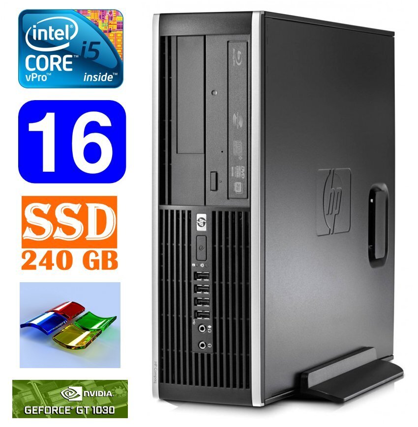 HP 8100 Elite SFF i5-650 16GB 240SSD GT1030 2GB DVD WIN7Pro hind ja info | Lauaarvutid | hansapost.ee