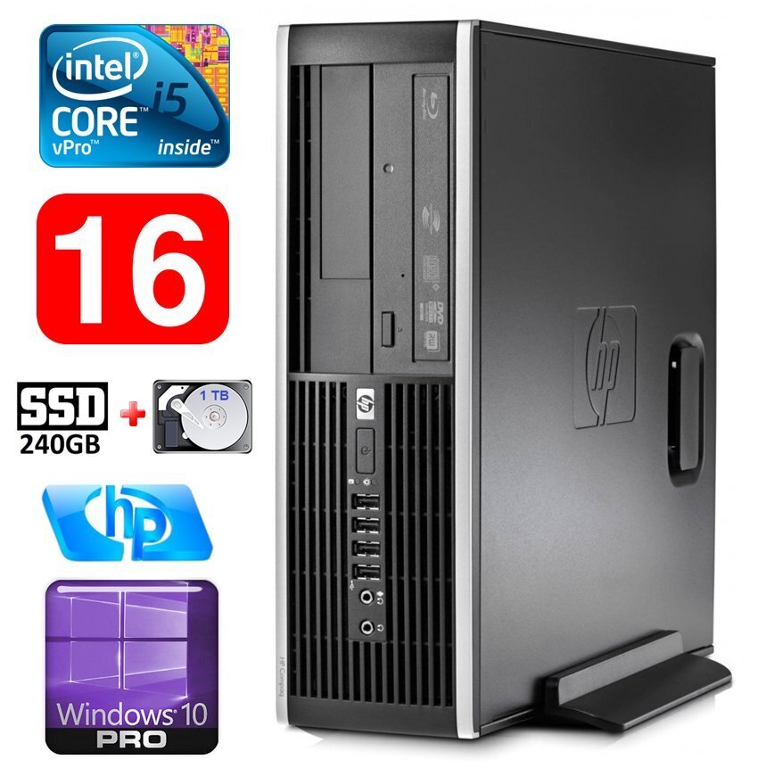 HP 8100 Elite SFF i5-650 16GB 240SSD+1TB DVD WIN10Pro цена и информация | Lauaarvutid | hansapost.ee