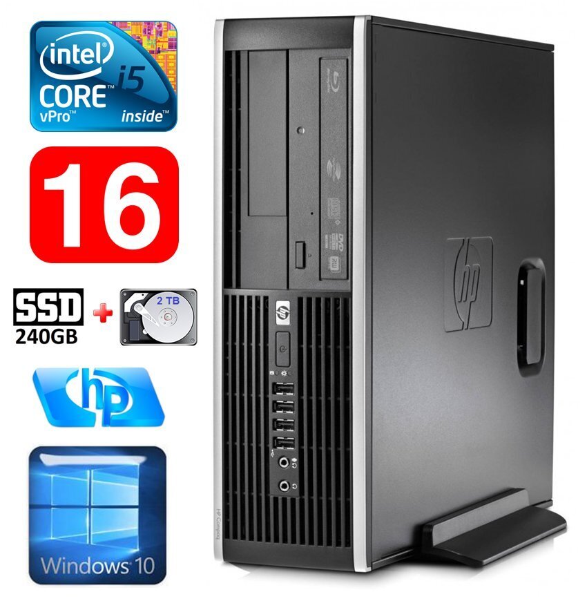 HP 8100 Elite SFF i5-650 16GB 240SSD+2TB DVD WIN10 цена и информация | Lauaarvutid | hansapost.ee