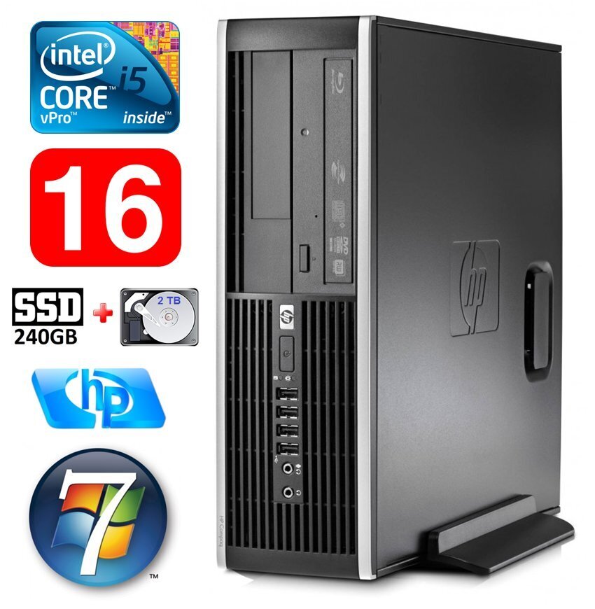 HP 8100 Elite SFF i5-650 16GB 240SSD+2TB DVD WIN7Pro цена и информация | Lauaarvutid | hansapost.ee