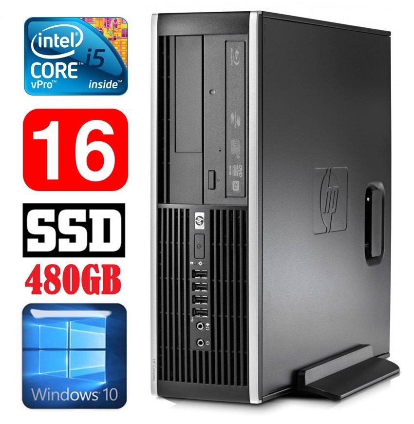 HP 8100 Elite SFF i5-650 16GB 480SSD DVD WIN10 цена и информация | Lauaarvutid | hansapost.ee