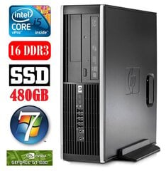 HP 8100 Elite SFF i5-650 16GB 480SSD GT1030 2GB DVD WIN7Pro hind ja info | Lauaarvutid | hansapost.ee