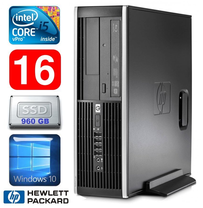 HP 8100 Elite SFF i5-650 16GB 960SSD DVD WIN10 цена и информация | Lauaarvutid | hansapost.ee