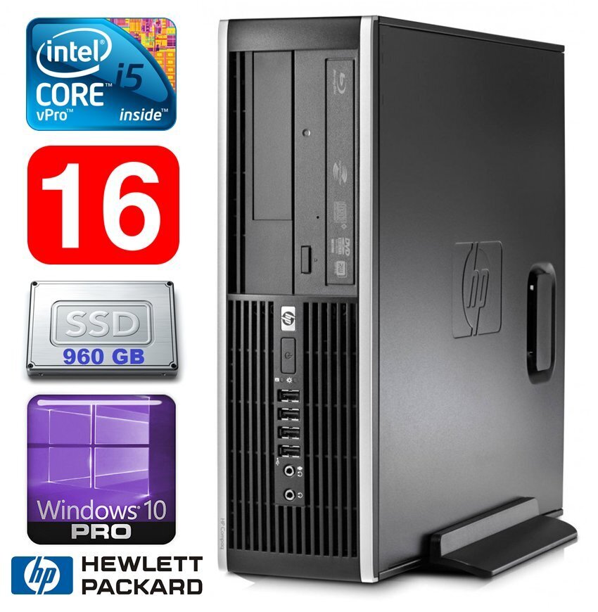 HP 8100 Elite SFF i5-650 16GB 960SSD DVD WIN10Pro hind ja info | Lauaarvutid | hansapost.ee