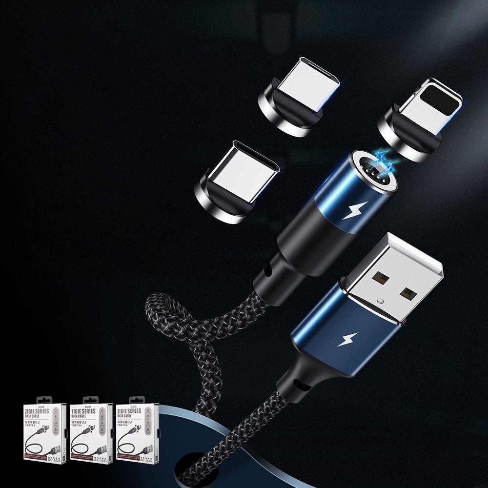 Magnetiline USB kaabel Remax FastCharging RC-102i Lightning 3A must 1.2m hind ja info | Mobiiltelefonide kaablid | hansapost.ee